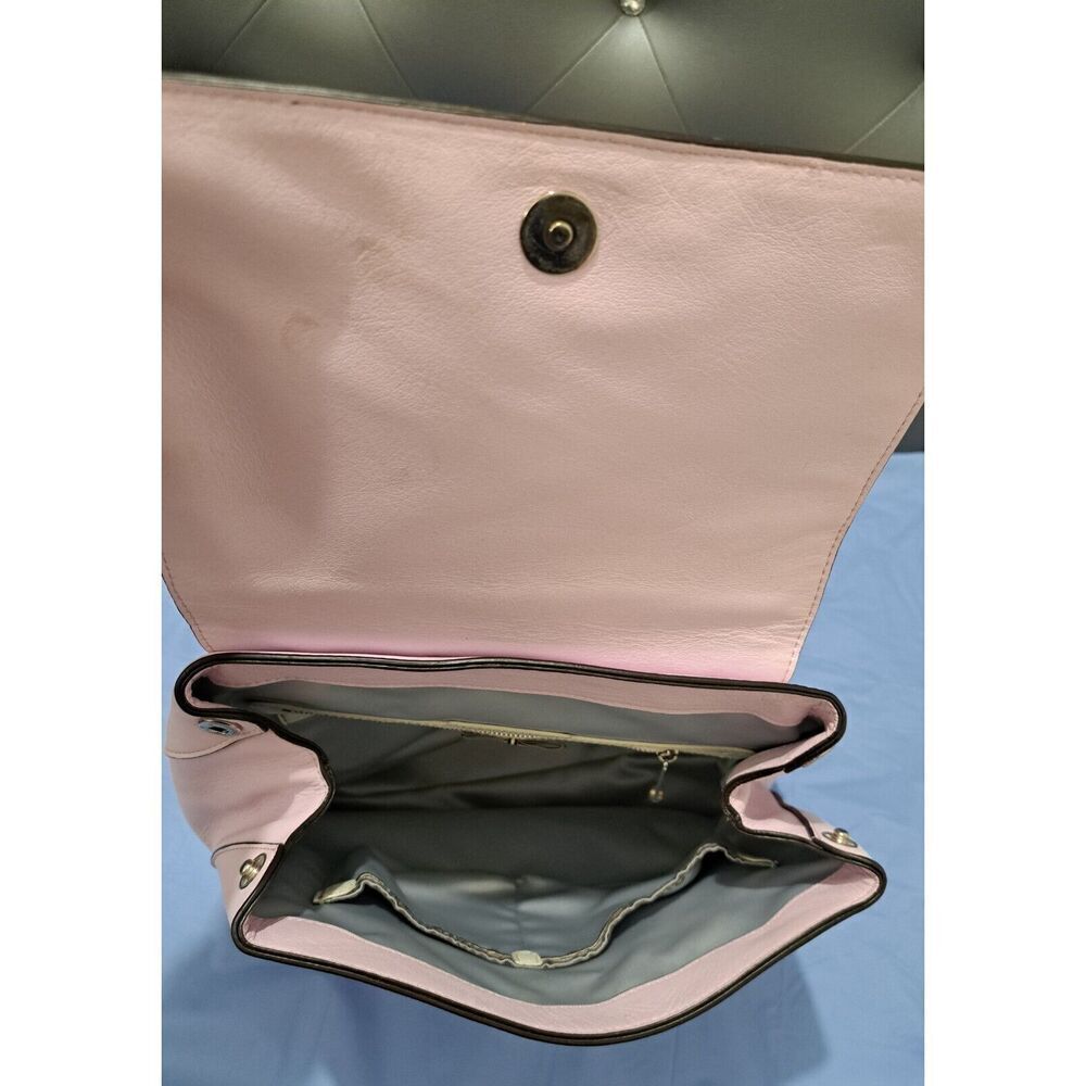 Henri Bendel New York Womens Light baby Pink Leather Backpack Bag - Picture 6 of 7